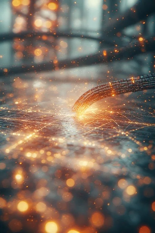 Close-up of a welded metal joint with sparks and glowing molten metal, in an industrial setting.