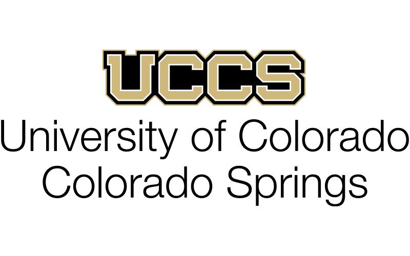 UCCS logo with large gold and black athletic-style letters on a black background.