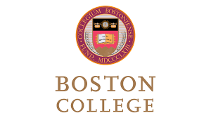 Boston College official seal above the text 'Boston College' in gold.
