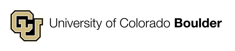 The University of Colorado Boulder logo with a black background.