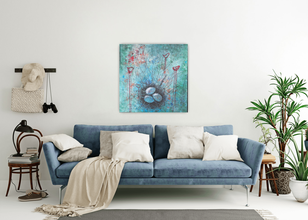 Nesting - original oil painting 80*80cm