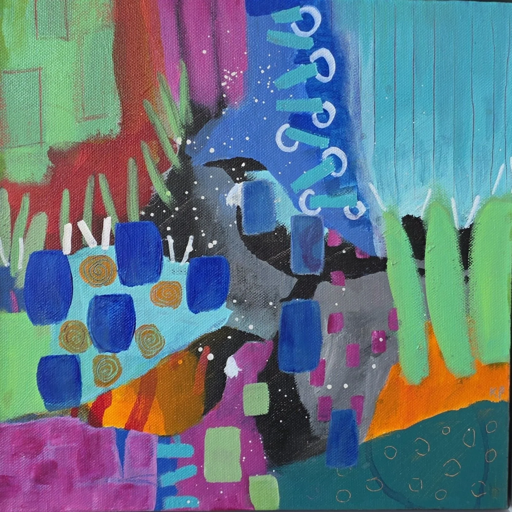 Two Tui - original acrylic painting with frame 33cm*33cm