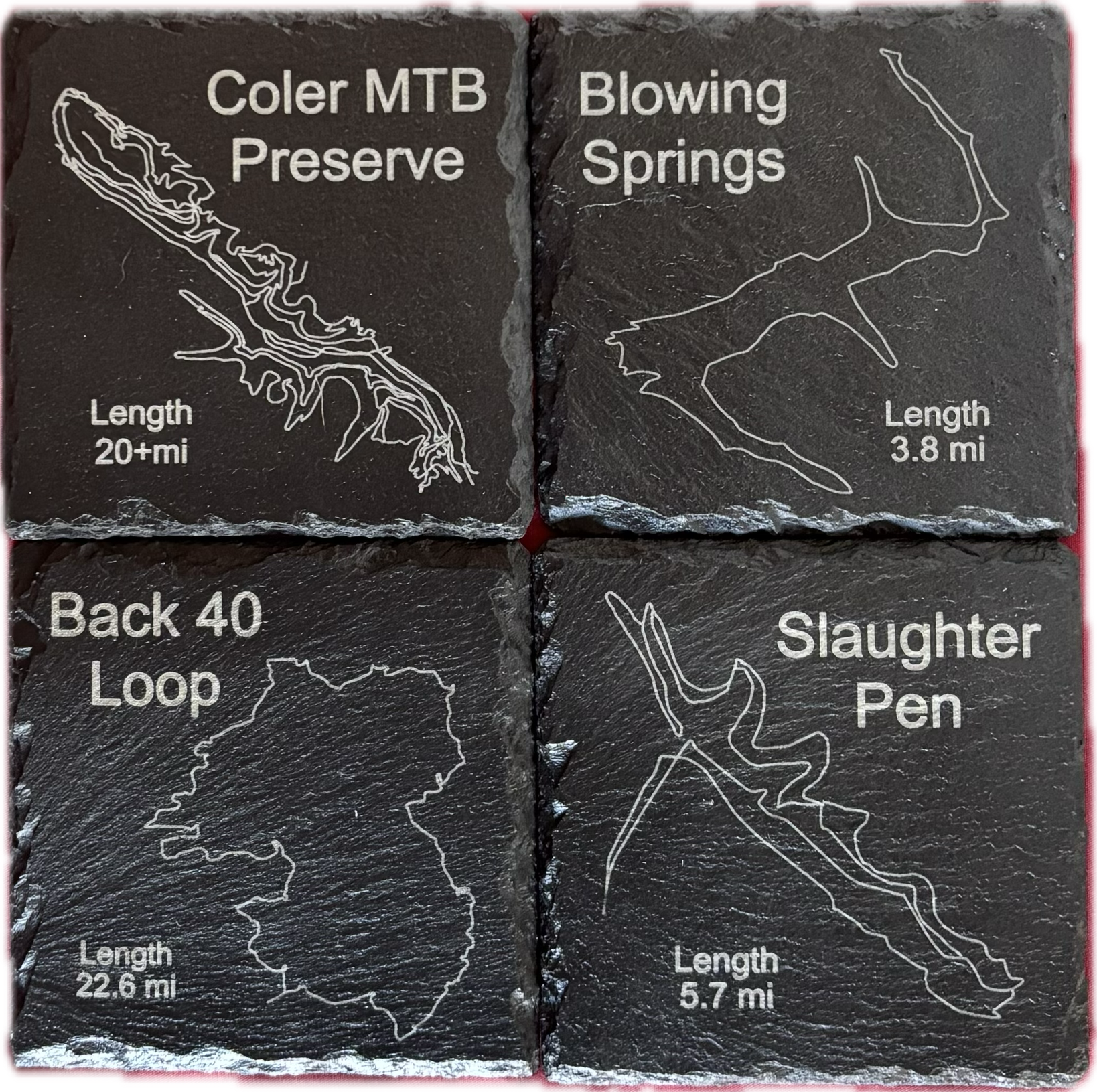 Slate Bike Trail Coaster Set
