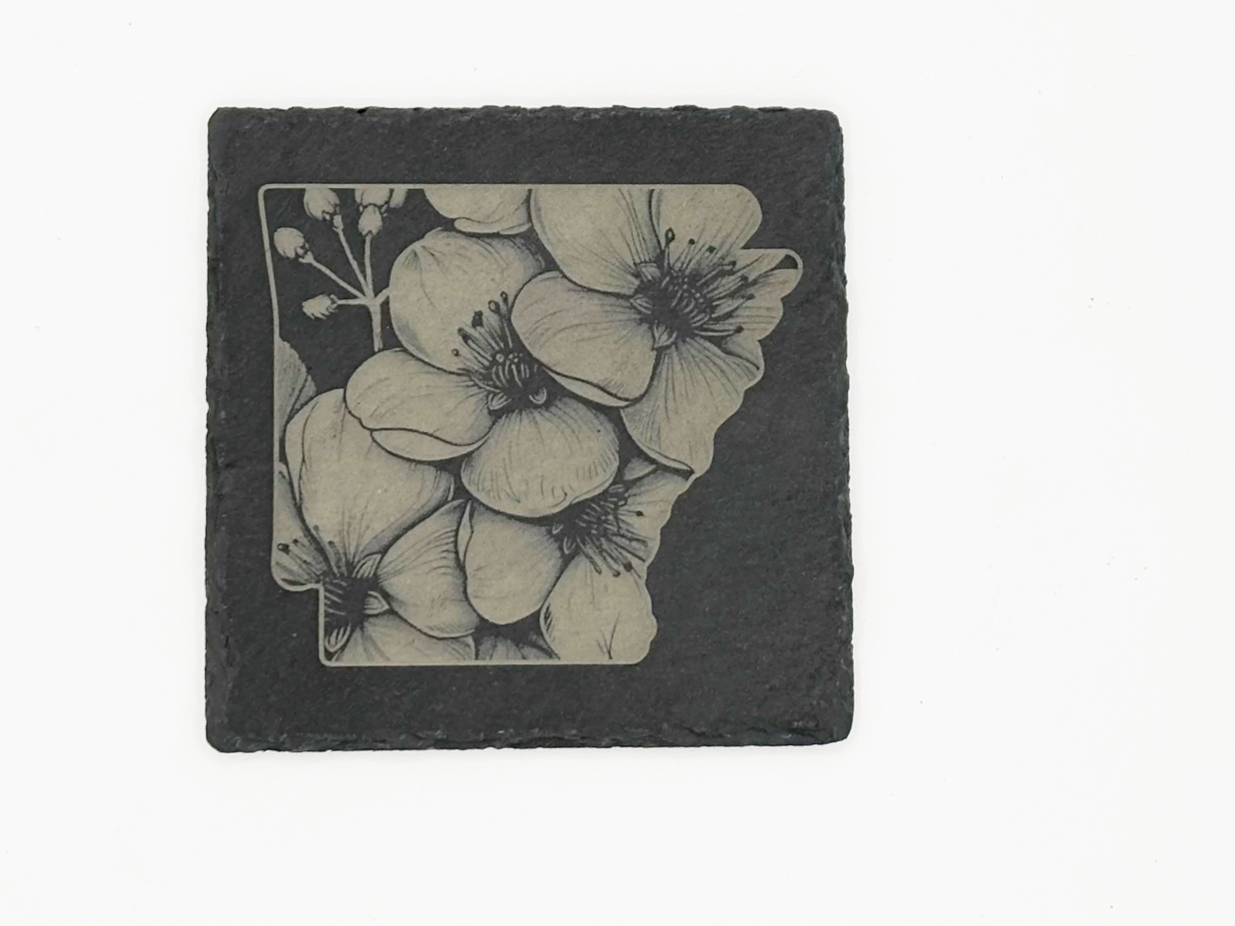 Slate Apple Blossom Coaster Set