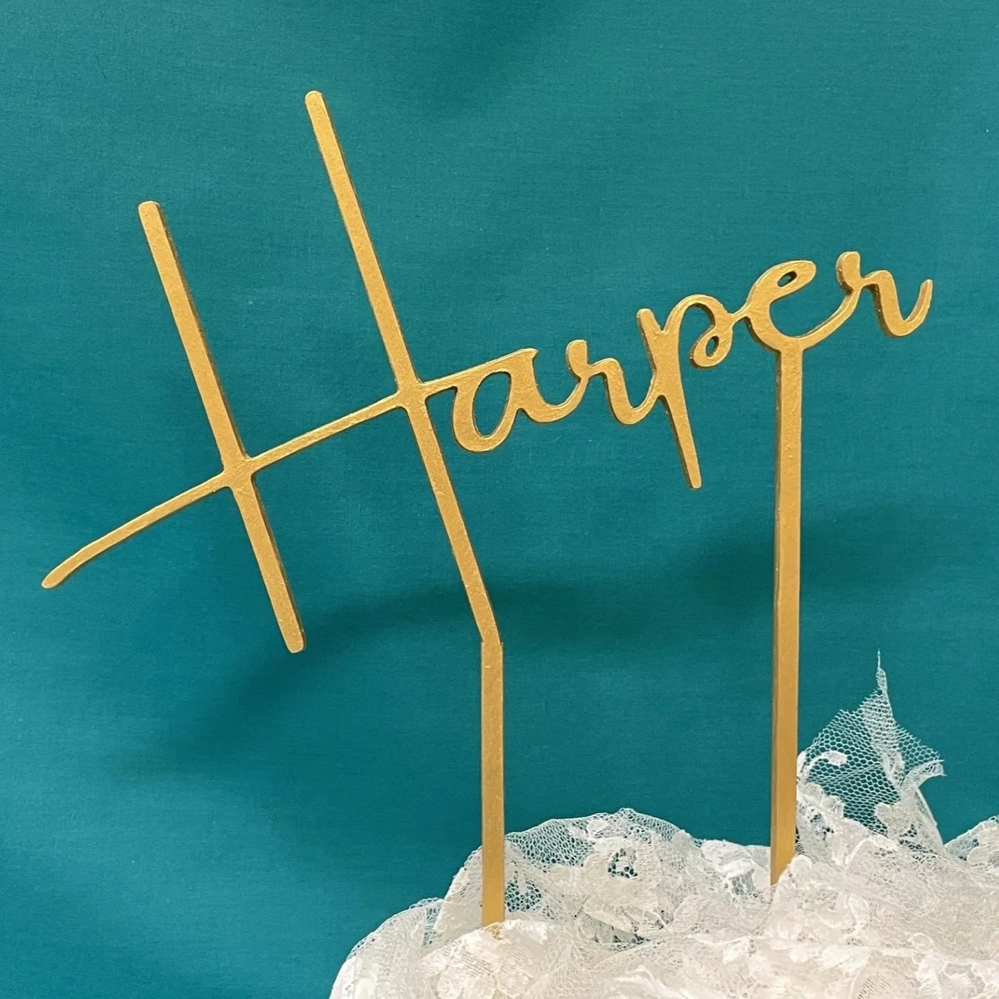Script Name Cake Topper