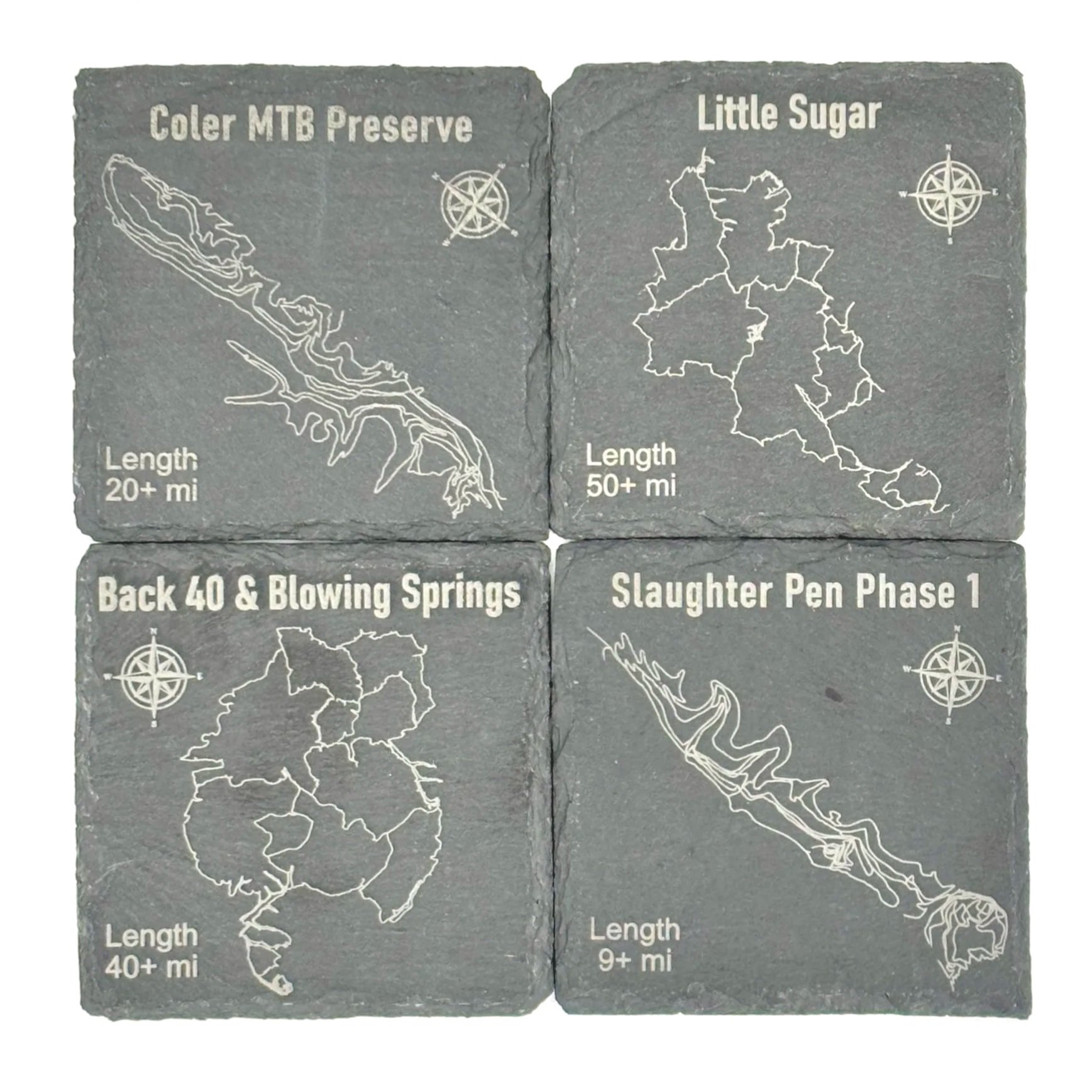 Slate Bike Trail Coaster Set
