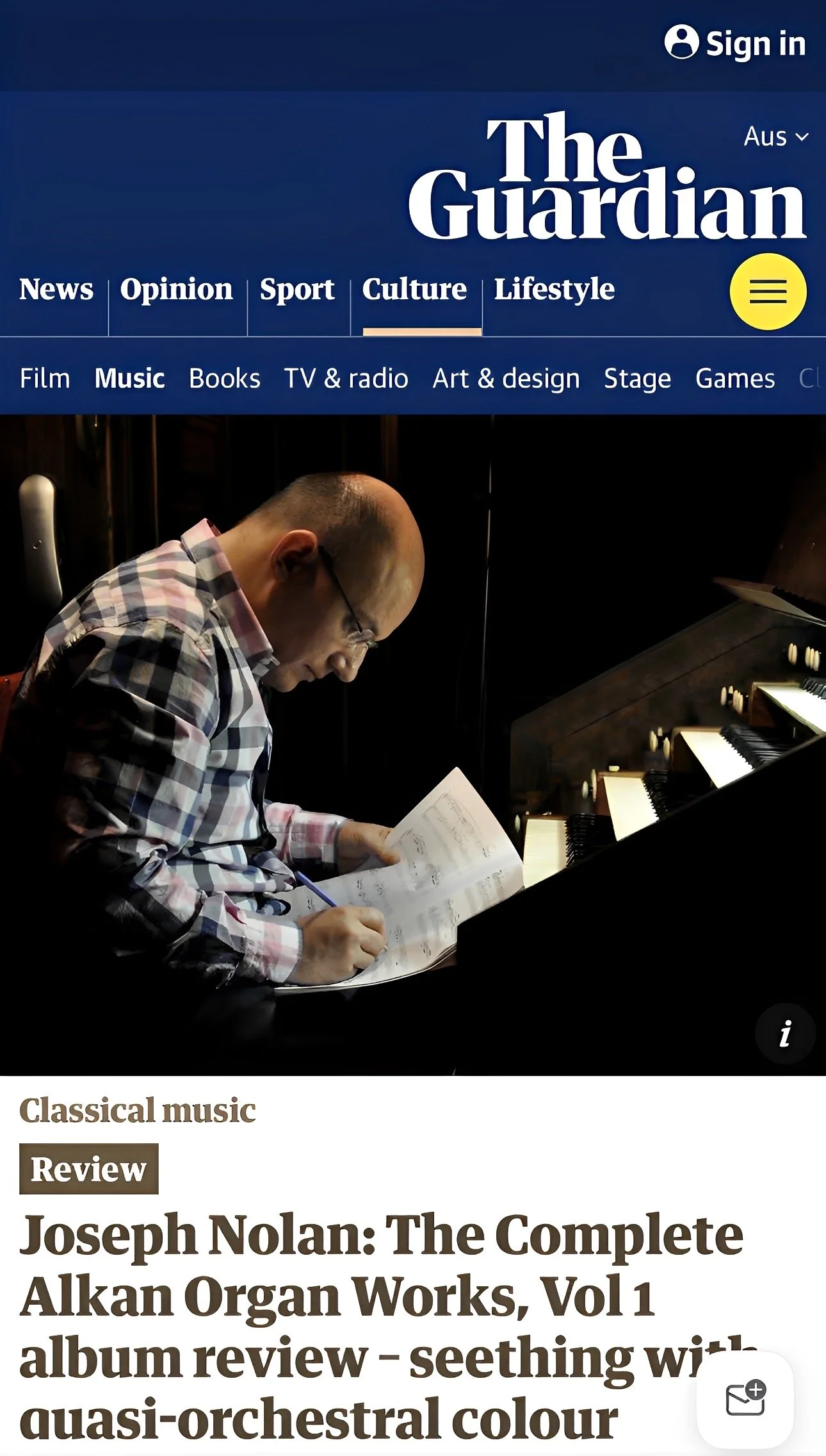 Five stars for Alkan The Guardian Newspaper UK