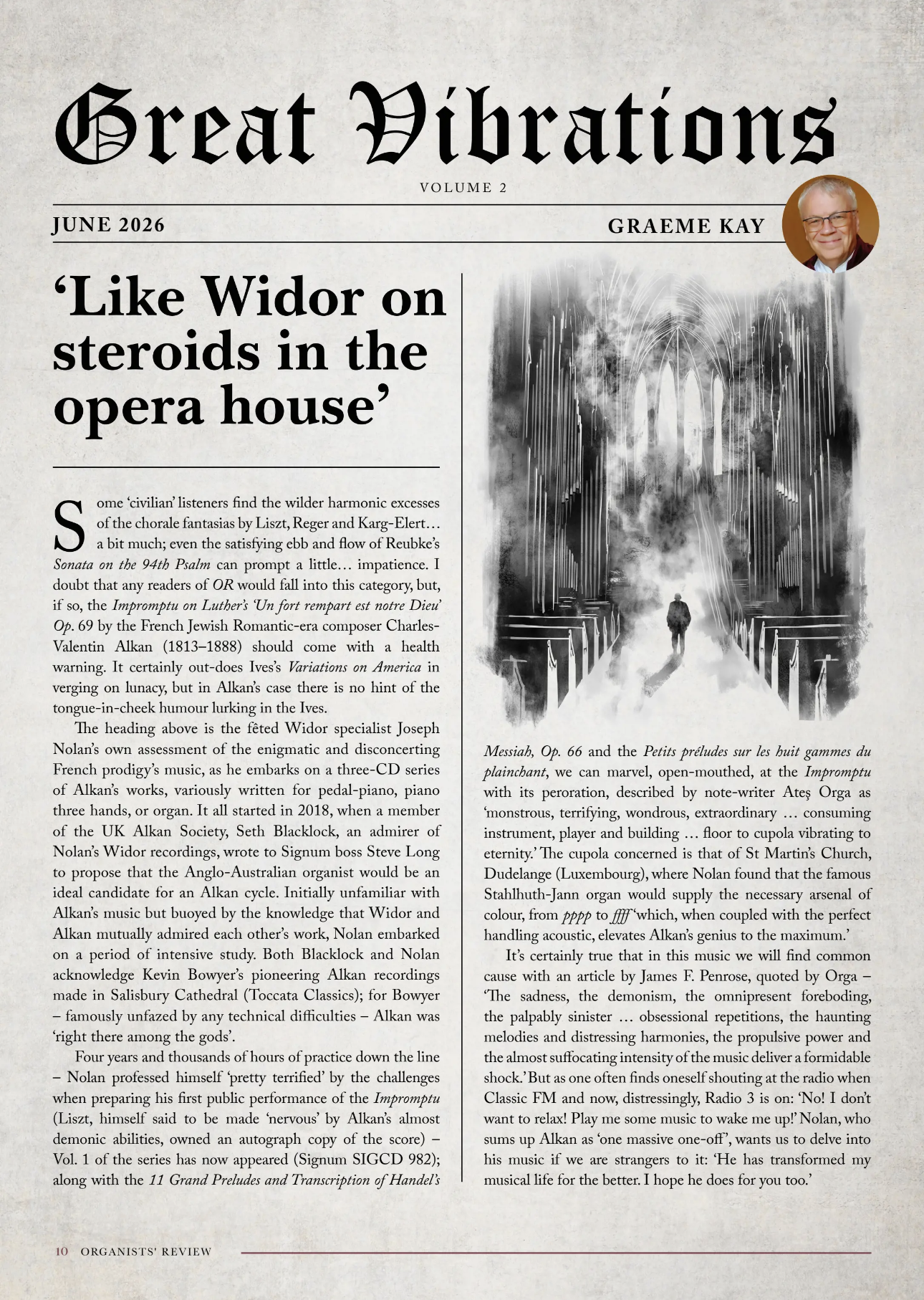 Alkan feature in Organists’ Review Magazine June 2026