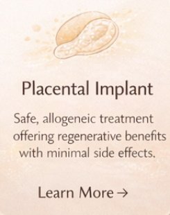 Placental implant regenerative therapy supporting cellular healing and recovery