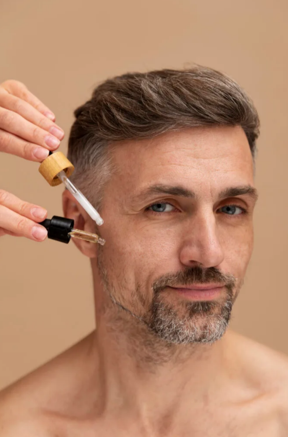 Older man recieving anti aging treatment