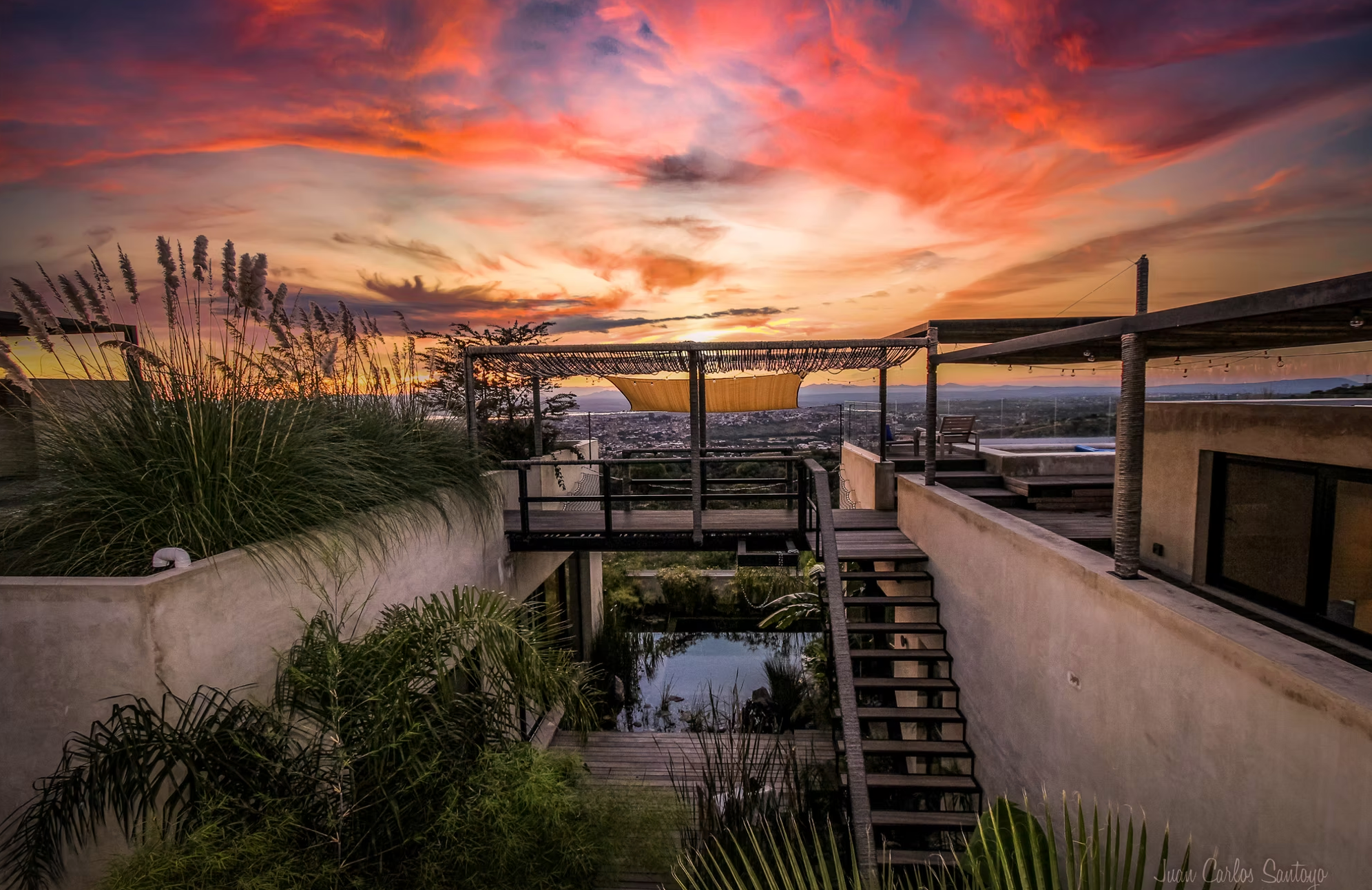 Beautiful sunset in San Miguel de Allende  looking  from the roof at hotel Cuna de Cielo. where we do stem cell therapy.