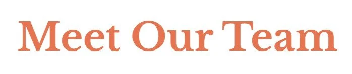 Text that reads "Meet Our Team" in large, bold, orange letters on a plain background.