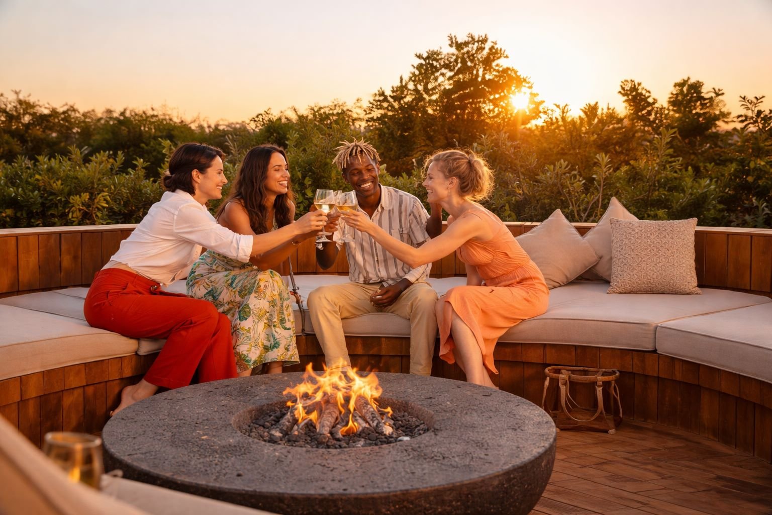 International patients relaxing together after stem cell therapy treatment in Mexico