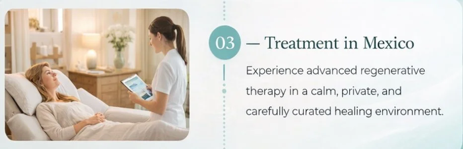 Patient receiving regenerative therapy treatment in Mexico