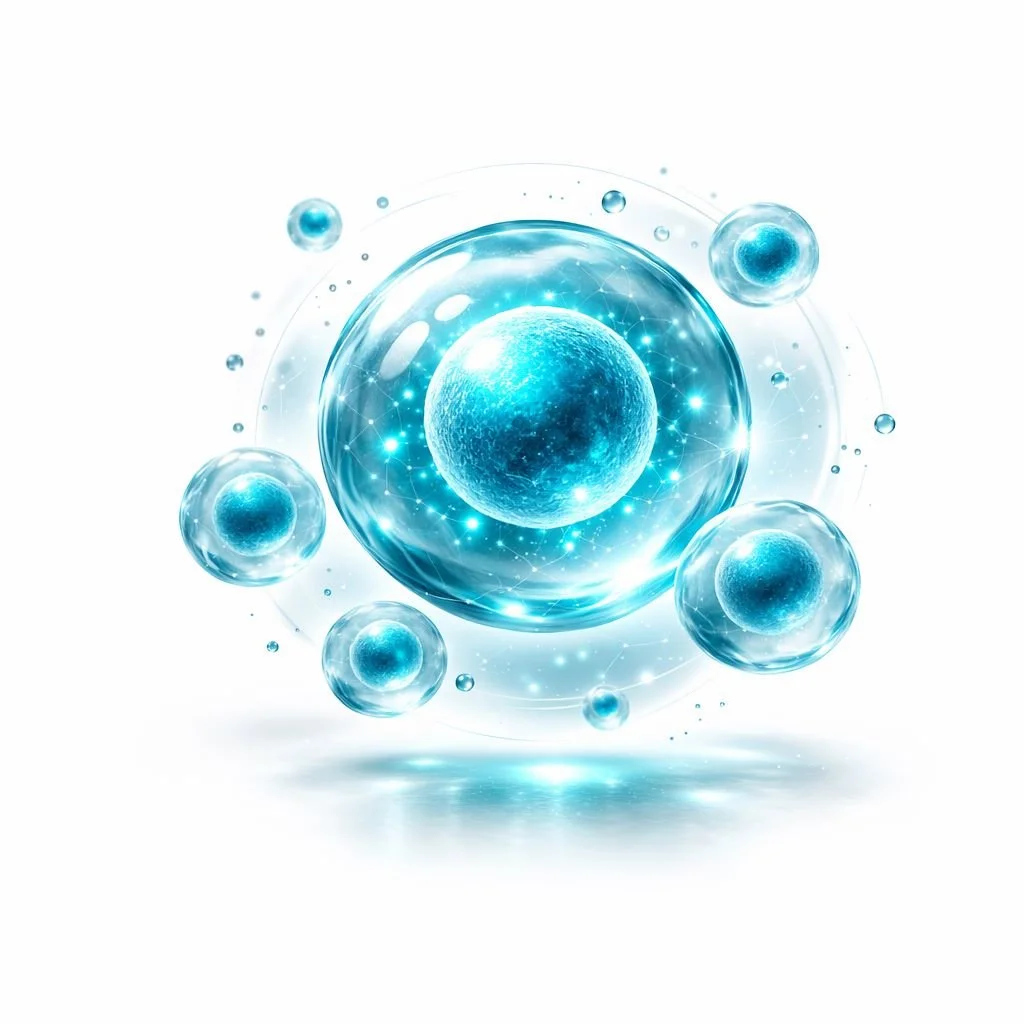 Medical illustration of stem cells supporting tissue regeneration in regenerative medicine therapy