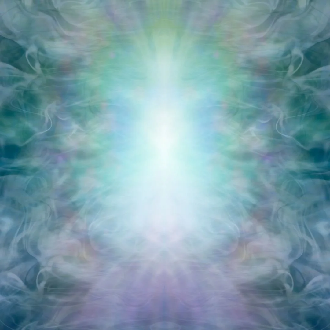 Blue, Turquoise and Violet Clouds with white light