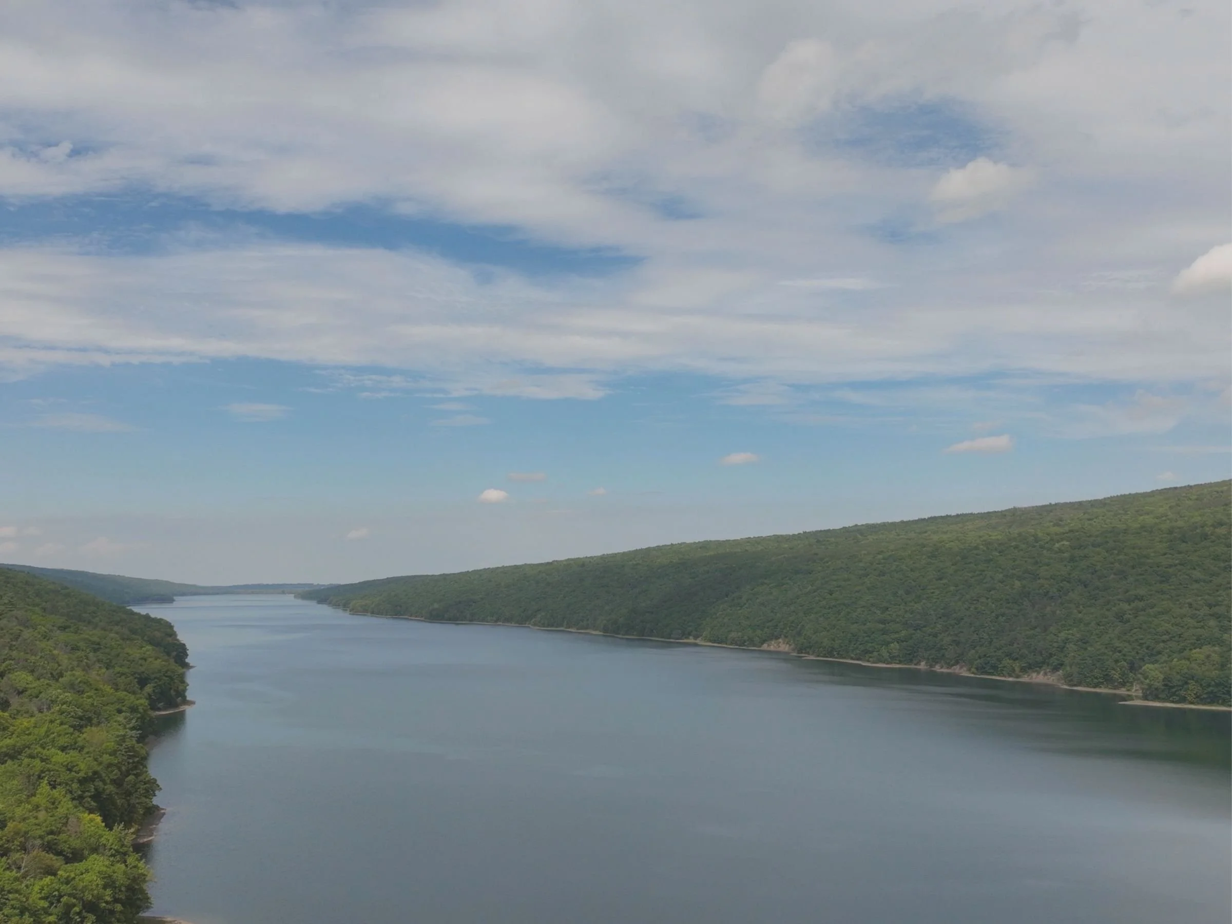 View looking down Hemlock Lake