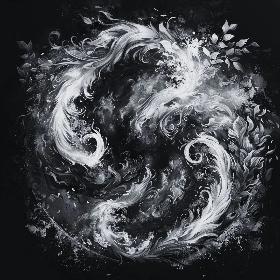 Abstract Ying and Yang symbol