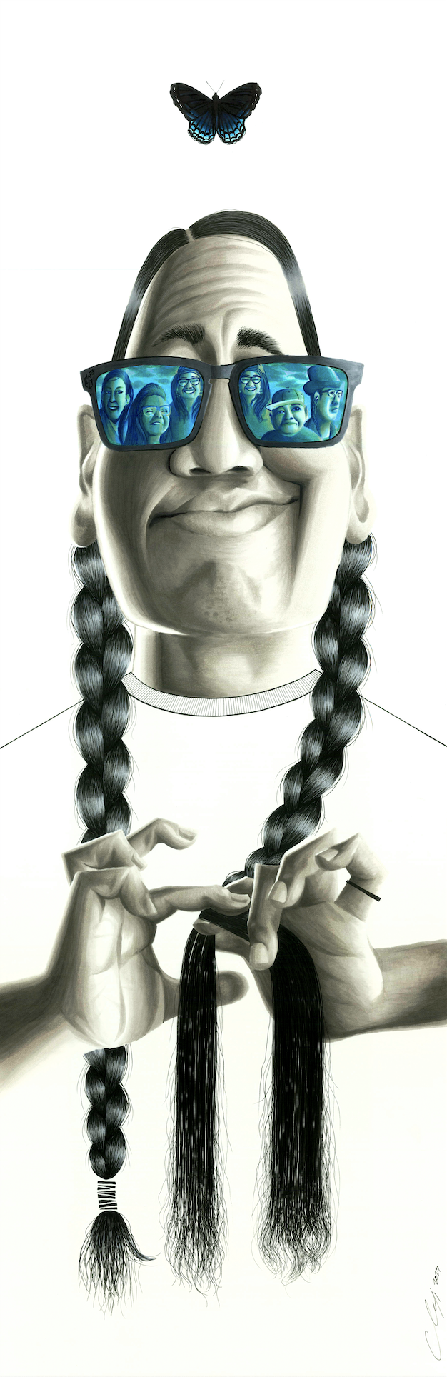 This piece is a reflection of love — for my long hair, my family, my art, and the culture that connects it all. Every creation we make carries a butterfly effect, rippling inspiration and strength through our communities. The braids we wear, the love