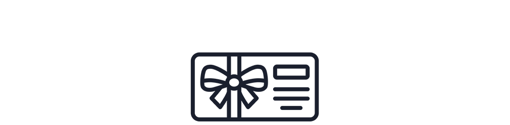 Icon of a gift card with a bow in the center.