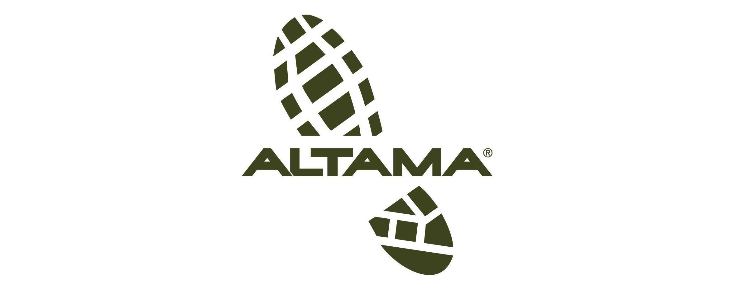 The Altama logo featuring a stylized footprint with the word 'ALTAMA' below it.