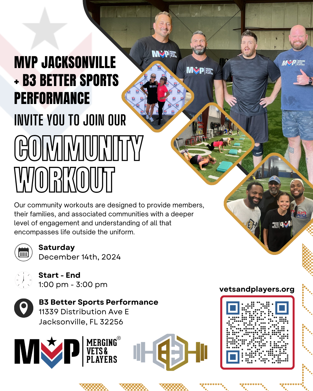 12-14 MVP Jacksonville Community Workout with B3 Better Sports Performance