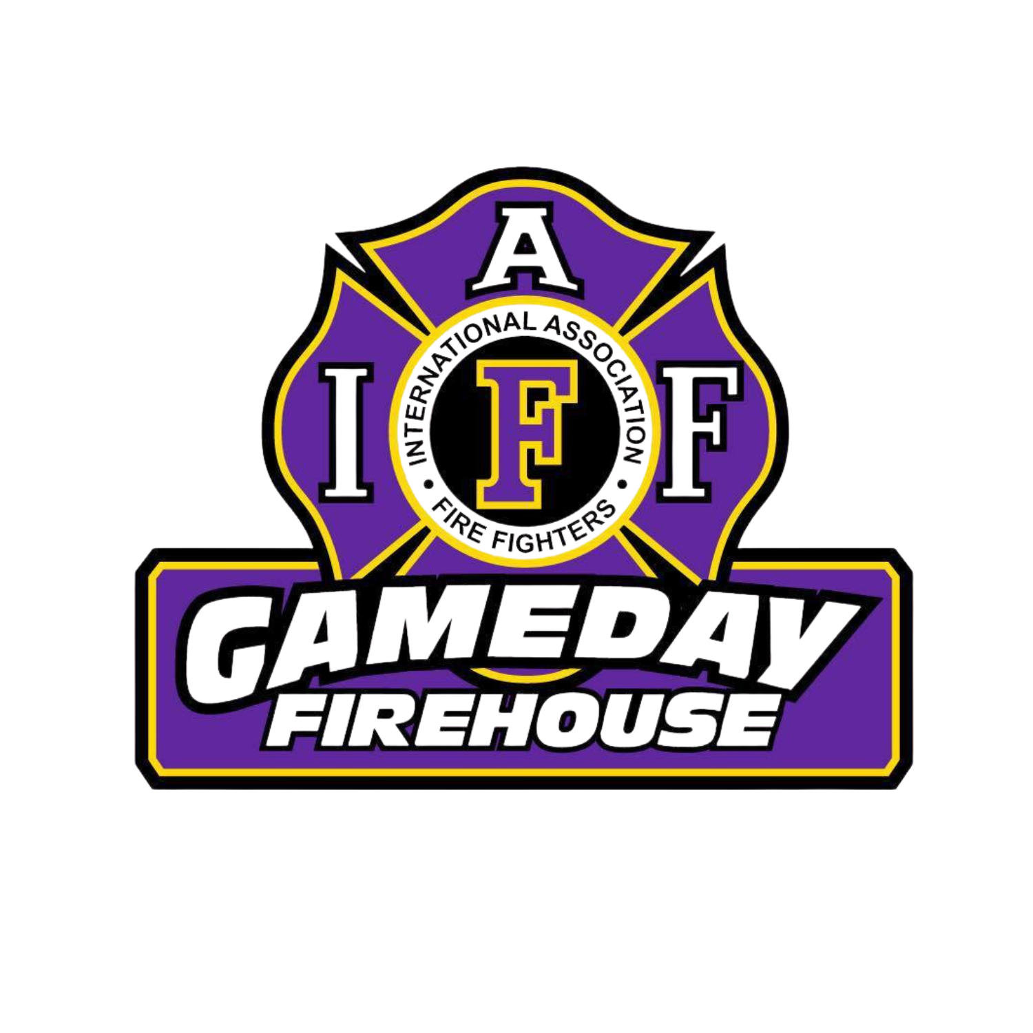 Caledony Firehouse logo with purple and yellow emblem, featuring the letters 'I', 'A', 'F', 'F' and the words 'Caledony Firehouse'.