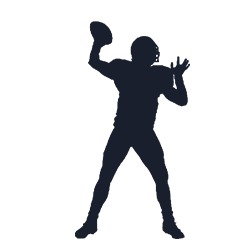 Silhouette of a woman holding a basketball in a jumping pose