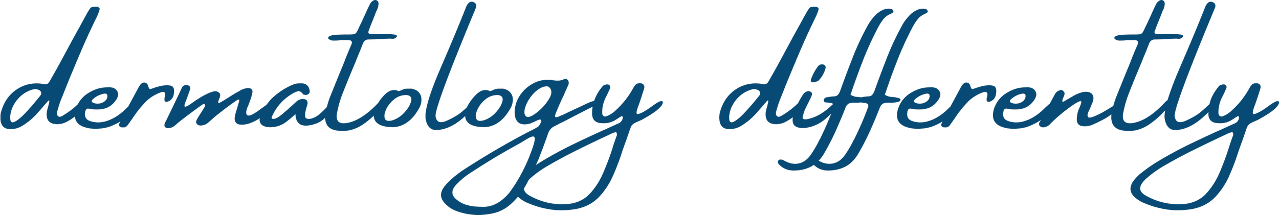 Stylized text that says 'dermatology differently' in a blue, cursive font.