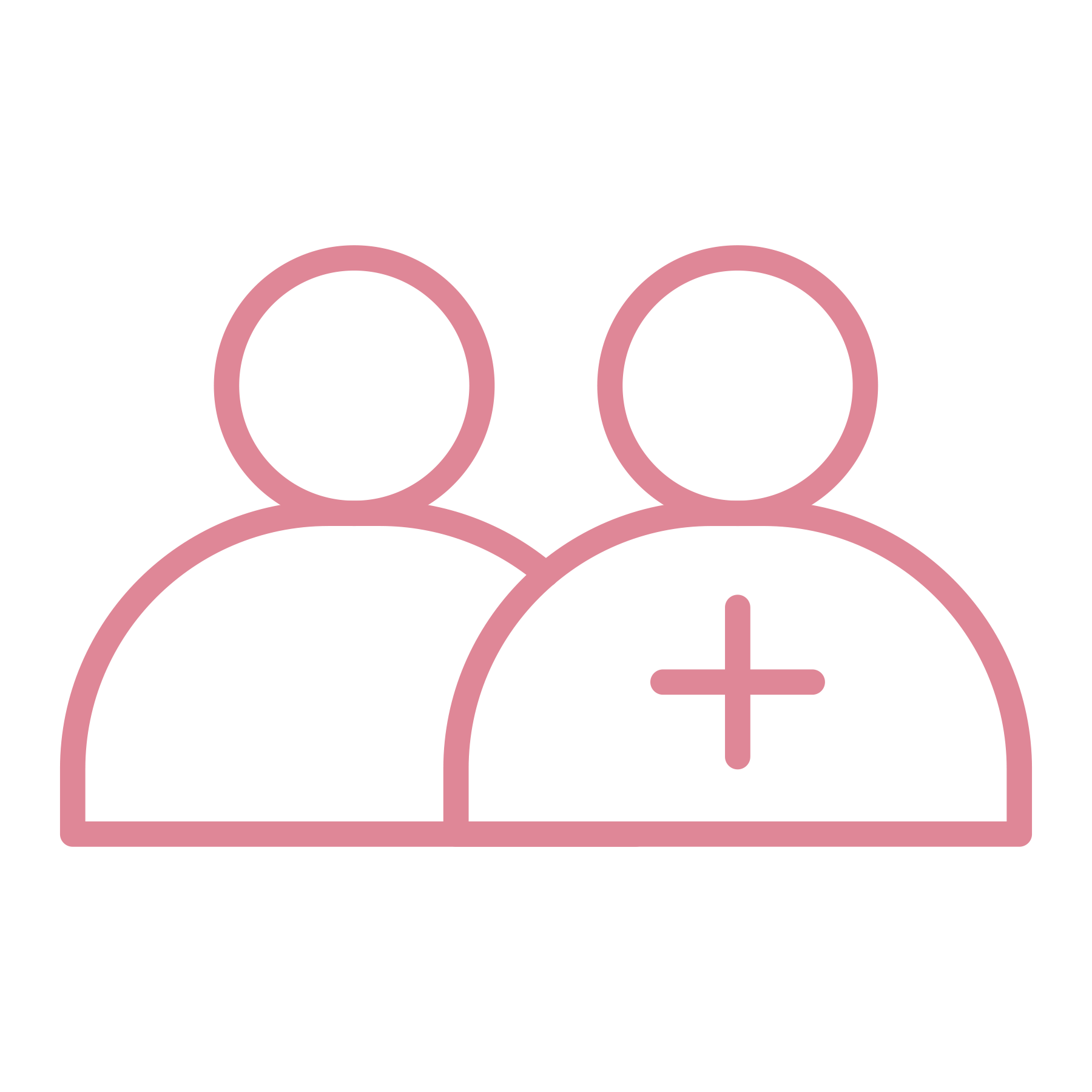 Icon of two person figures with a plus sign on one, representing adding a user or creating a new account