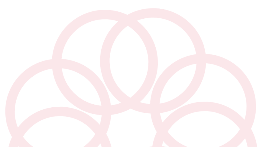 Interlocking pink rings forming a pattern against a black background.