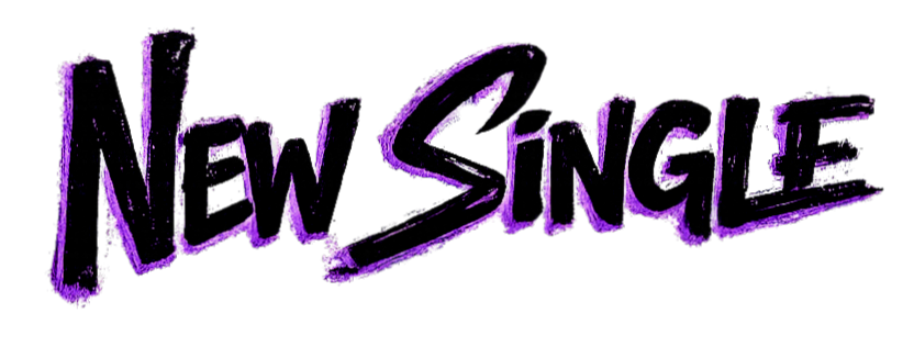 Purple handwritten text that says 'New Single' on a black background.