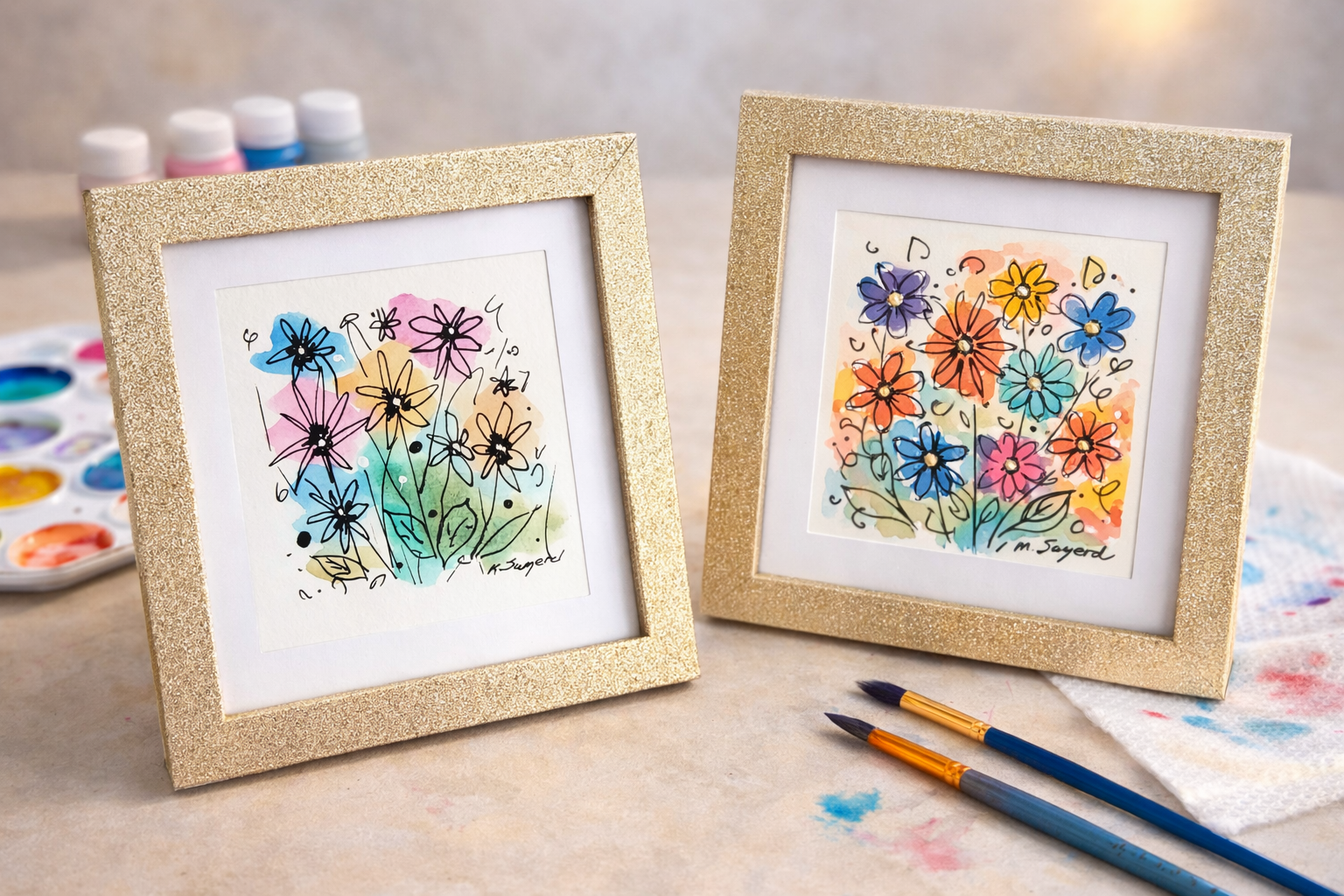 paint floral watercolor class mini