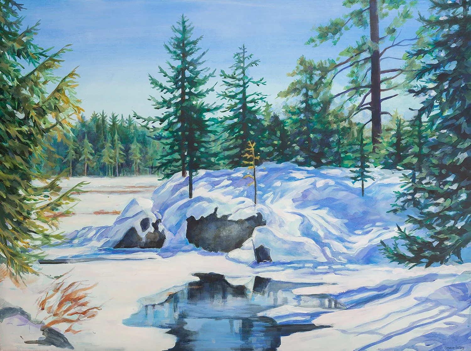 "Where Barnum Brook Ends" (Original available. Framed size 18x24 inch)