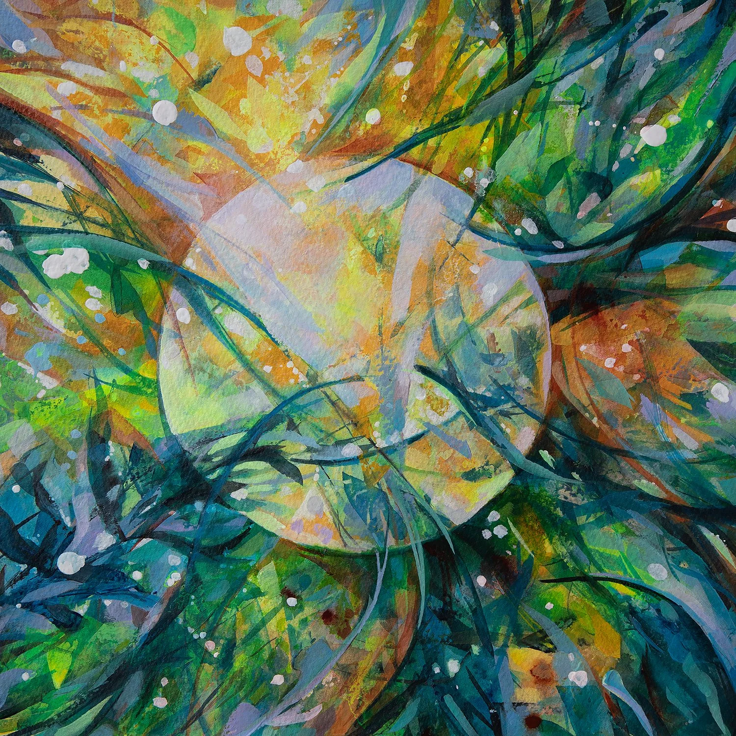 "Moon Garden" (Original sold - 
10x10 Giclee prints available)