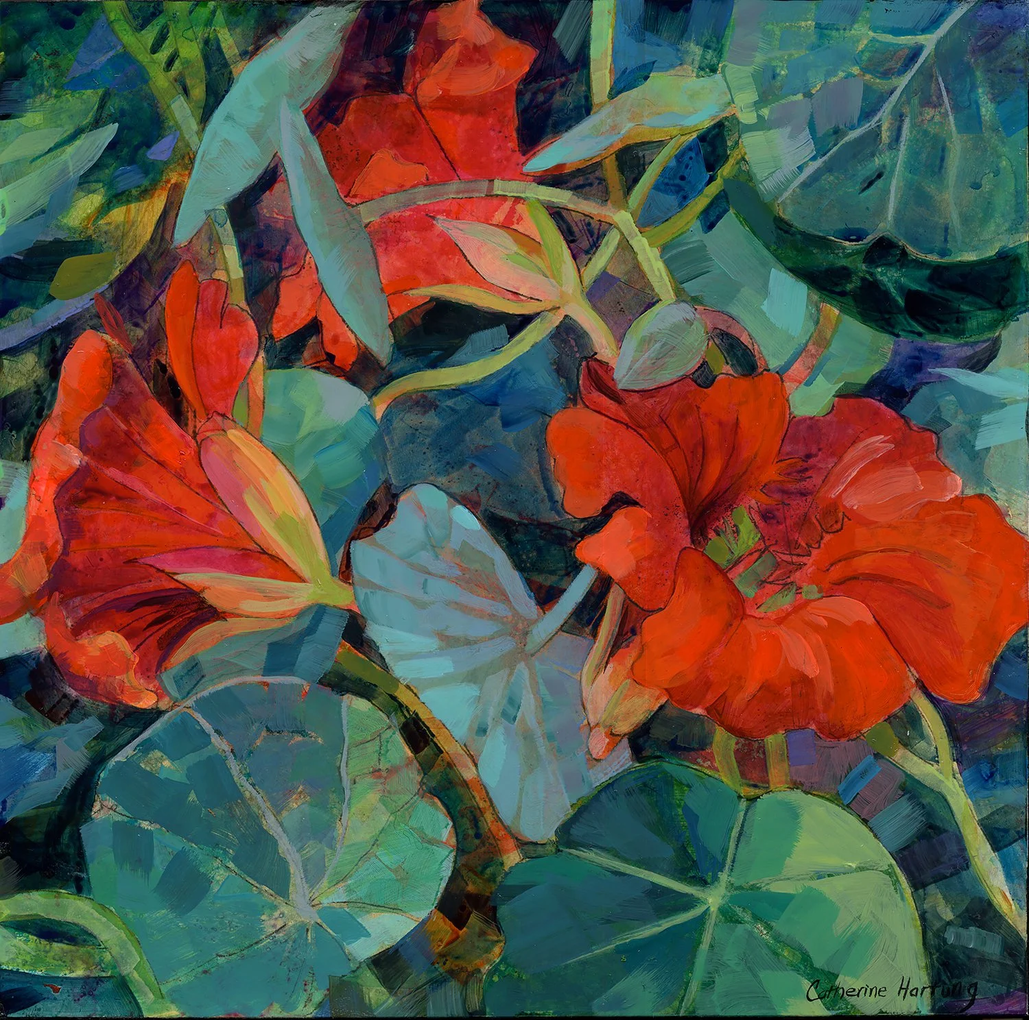 "Three Buds" (Original sold - 10x10 inch Giclee prints available)