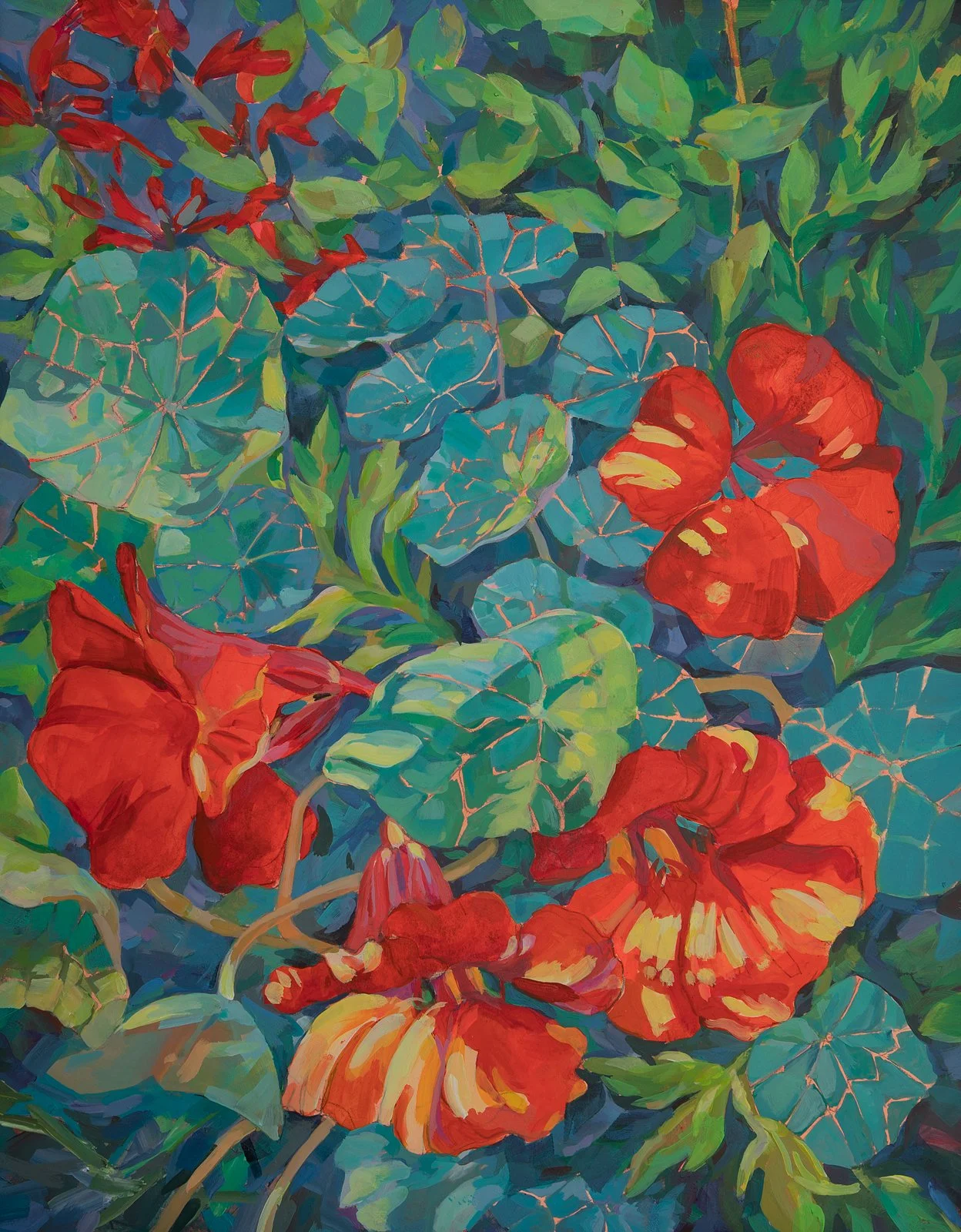"More Nasturtiums" (Original available, framed size 11x14)