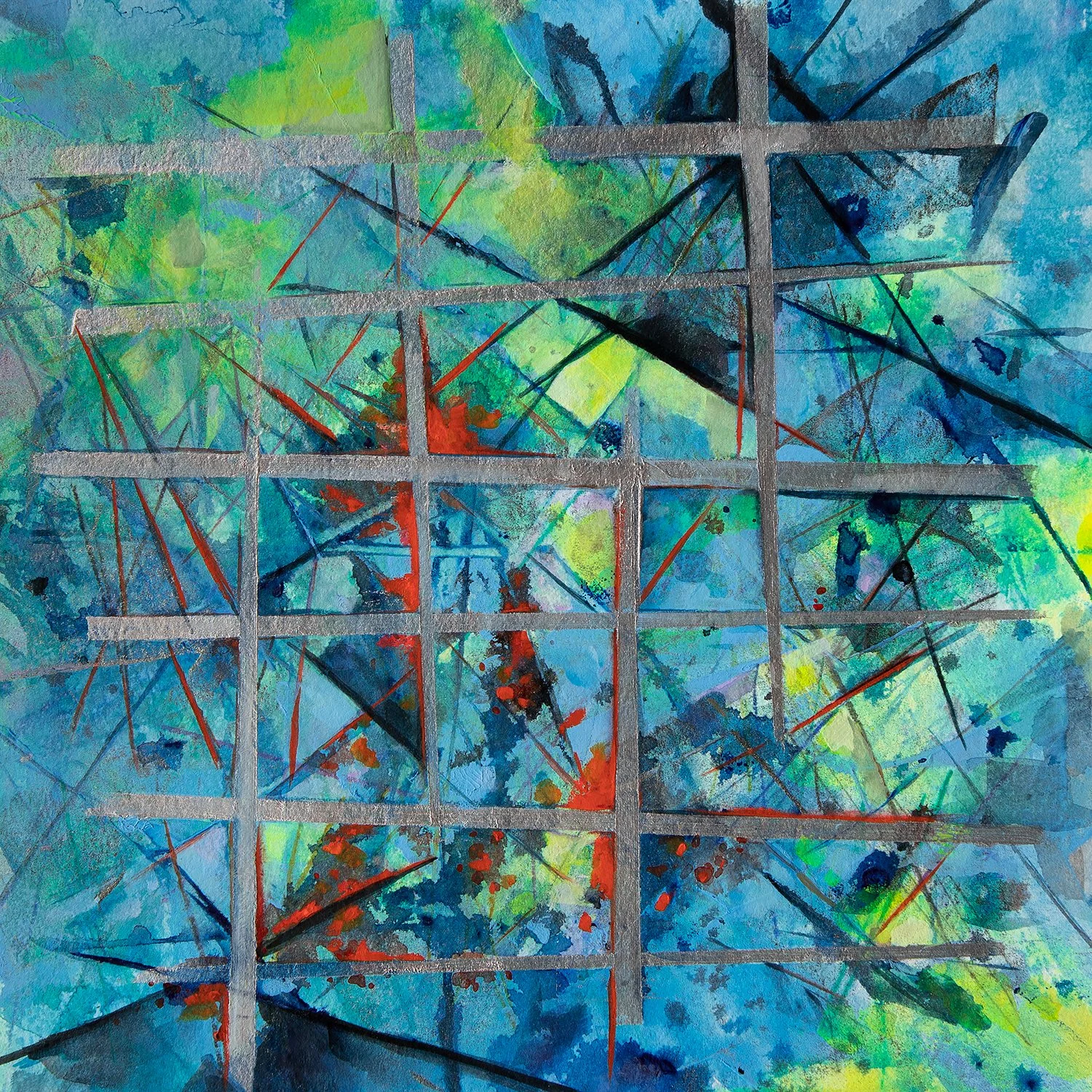 "Skyscraper Sunset" (Original painting available - framed size 14x14 inches)