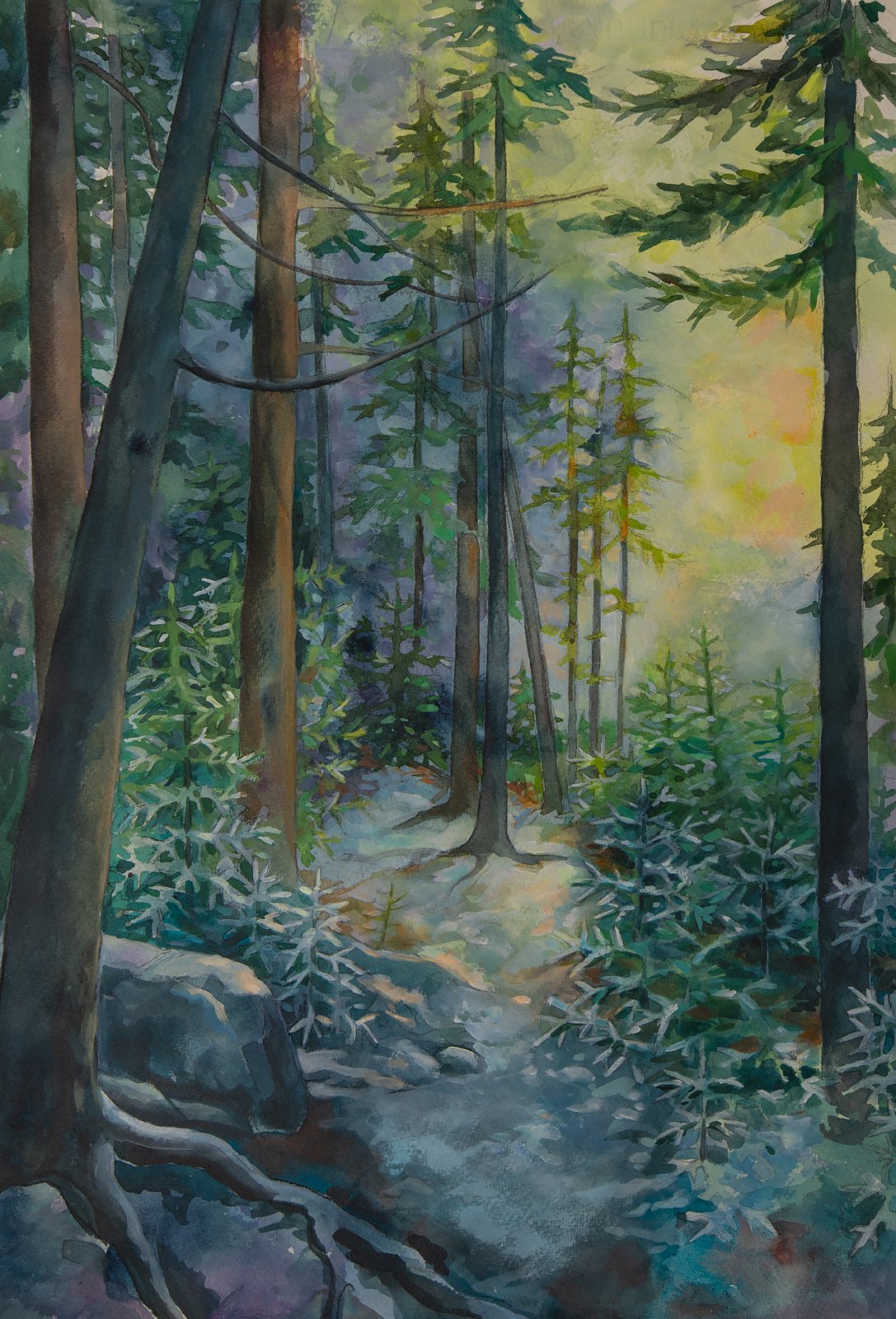 "Snow on the Trail" (Original sold - 
Limited series 13x19 inch giclee prints available.) 