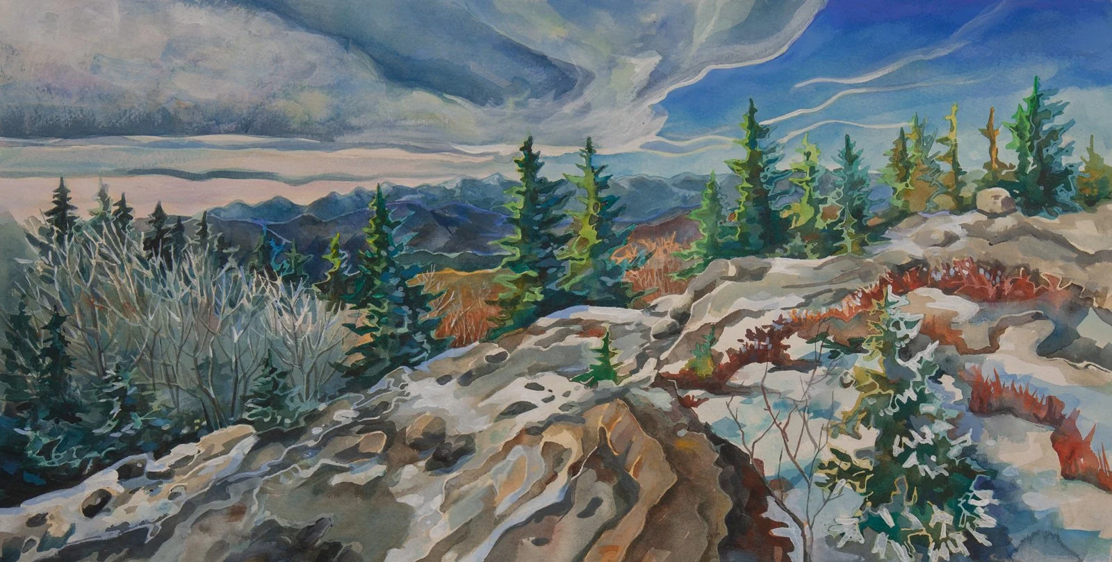 "Winter's Parting Song" (Original sold - 
Limited series 8x16 inch giclee prints available.) 