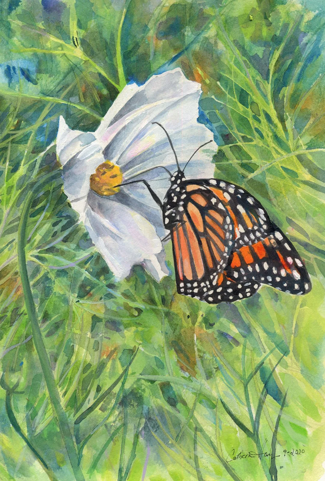"Molly's Monarch" (Original sold - 6 x 9 inch print available) 