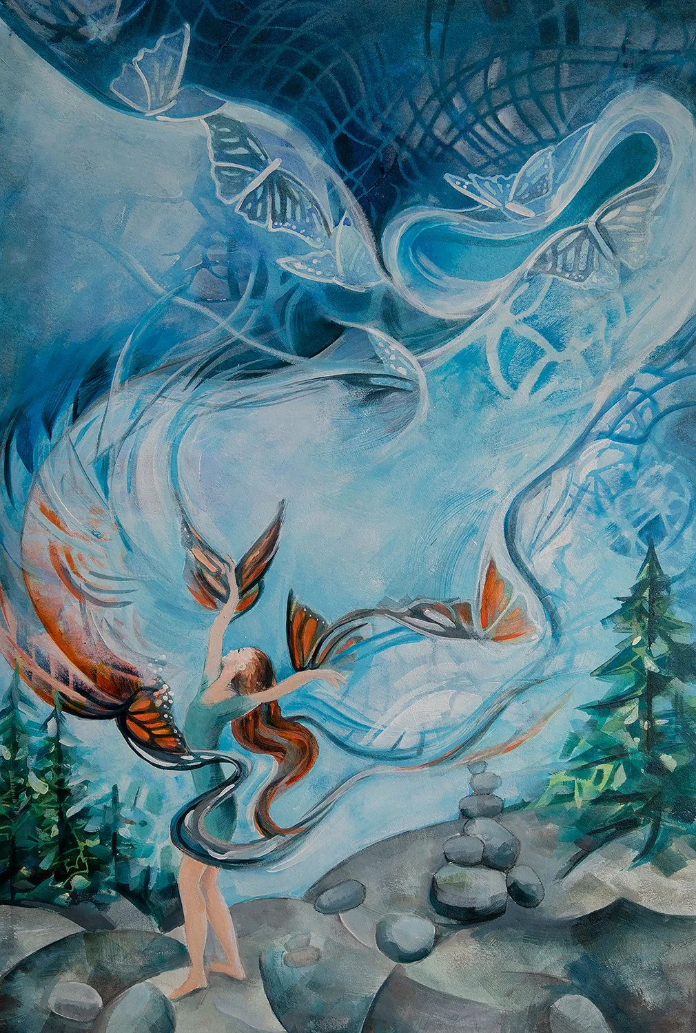 "Monarch Migration" (Original sold - 13 x 19 inch giclee prints available) 