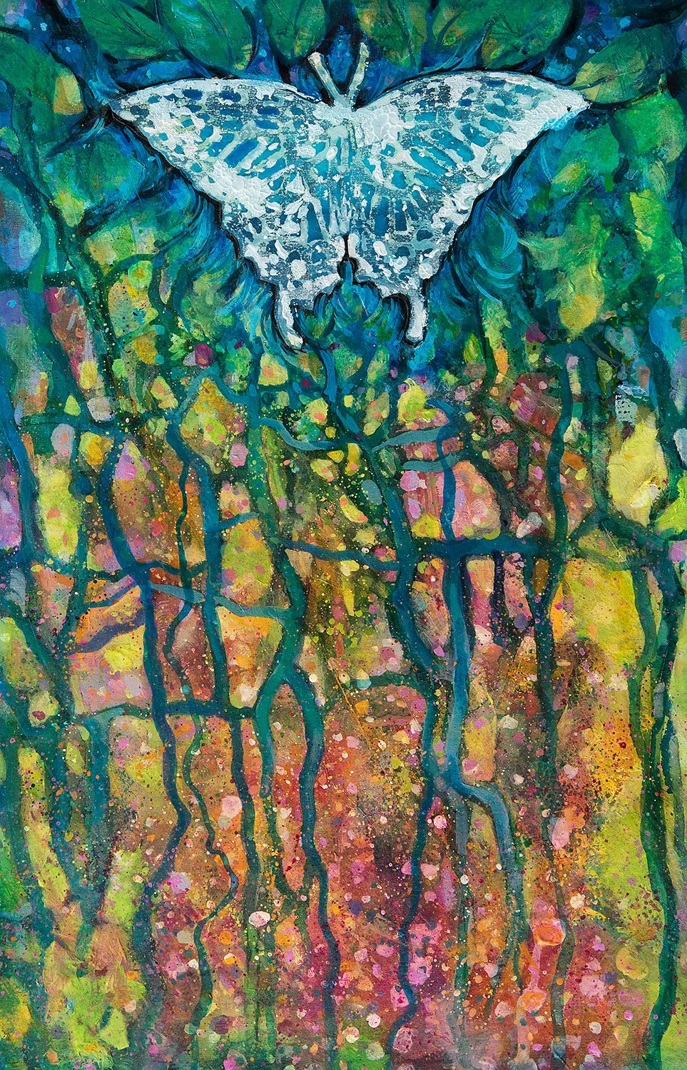 "Blue Butterfly" (Original painting available - 18 x 24 inch framed size)