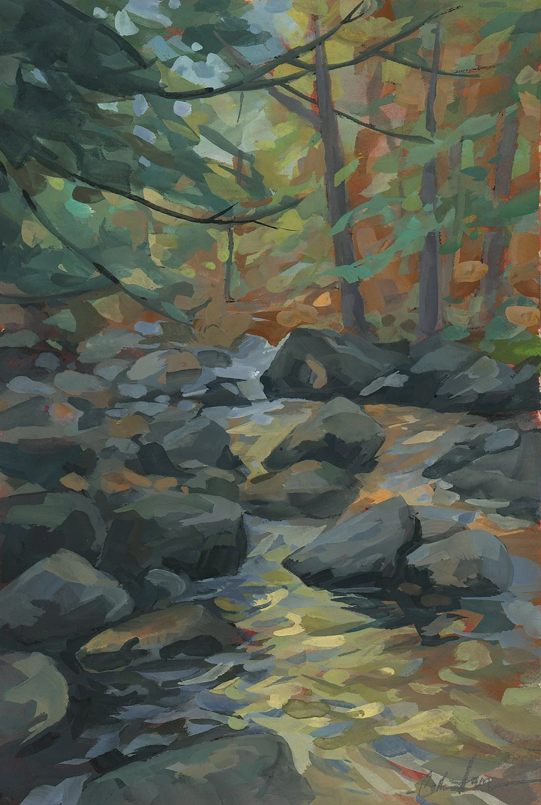 "Eddies & Pools" (Original painting available. Framed size 11x14 inch )