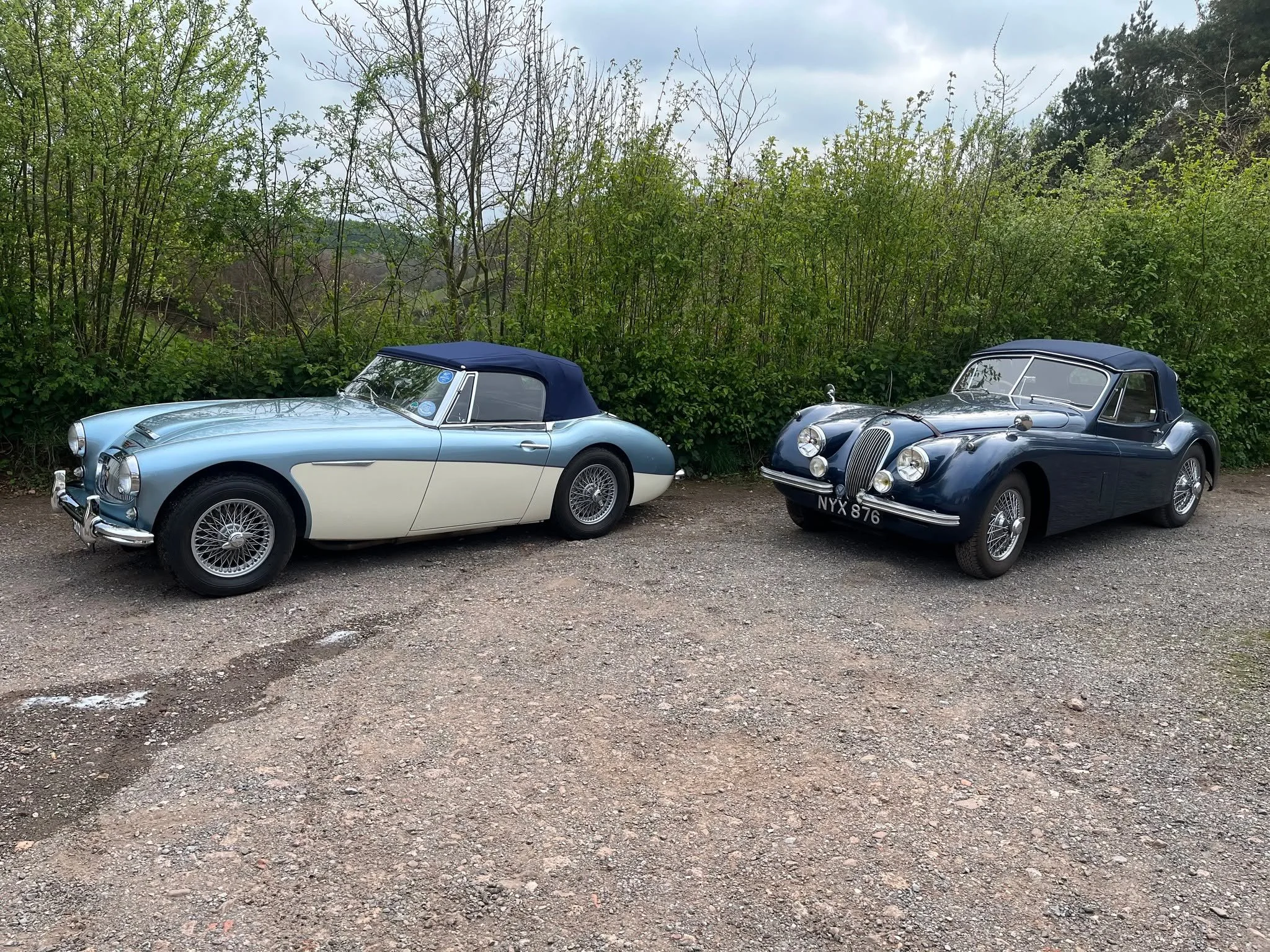 It's another which would you rather!? The timelessly elegant Healey 3000 BJ7, or the Grandfather of all prowling big cats, the Jaguar XK120?

The Healey popped in for some service work and MOT.

The XK120 visited us to solve a rather frustrating nois