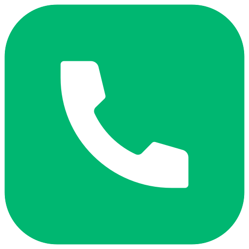 Icône de téléphone vert avec combiné blanc