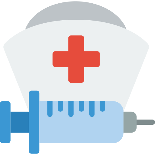 Injection dans une seringue à côté d'une boîte de premiers secours avec une croix rouge