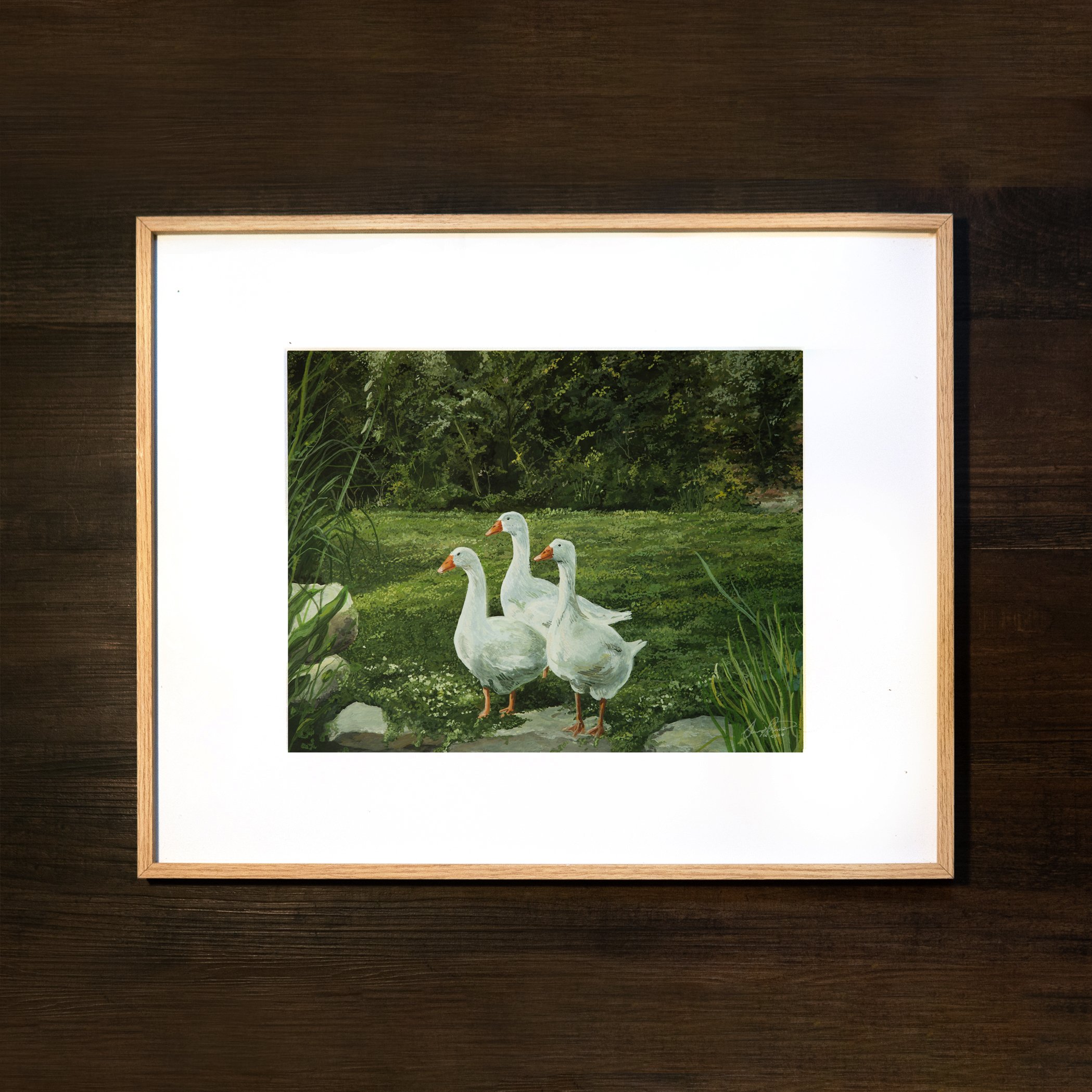 Three Geese #2 Framed Original Art