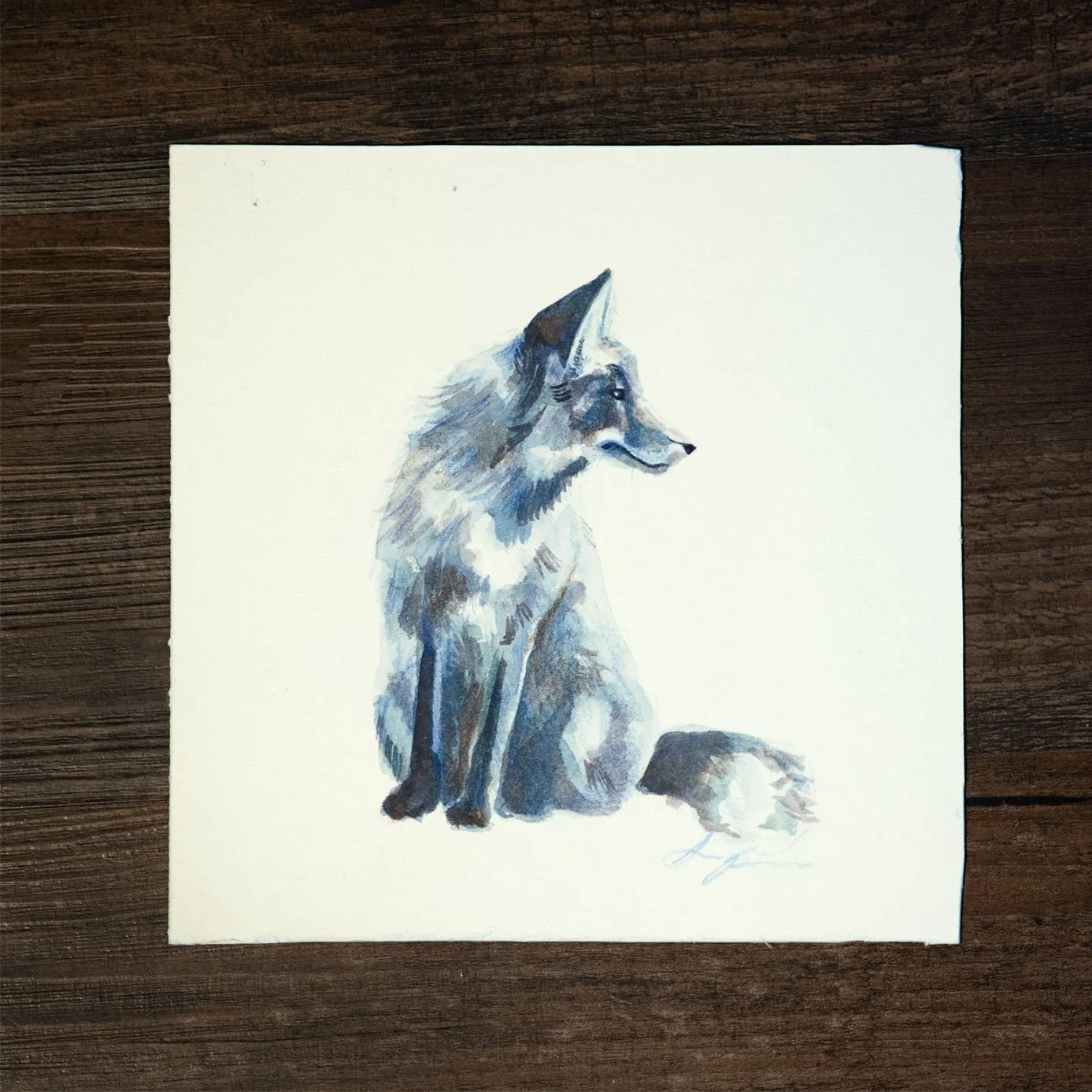 Fox Watercolor Original Painting