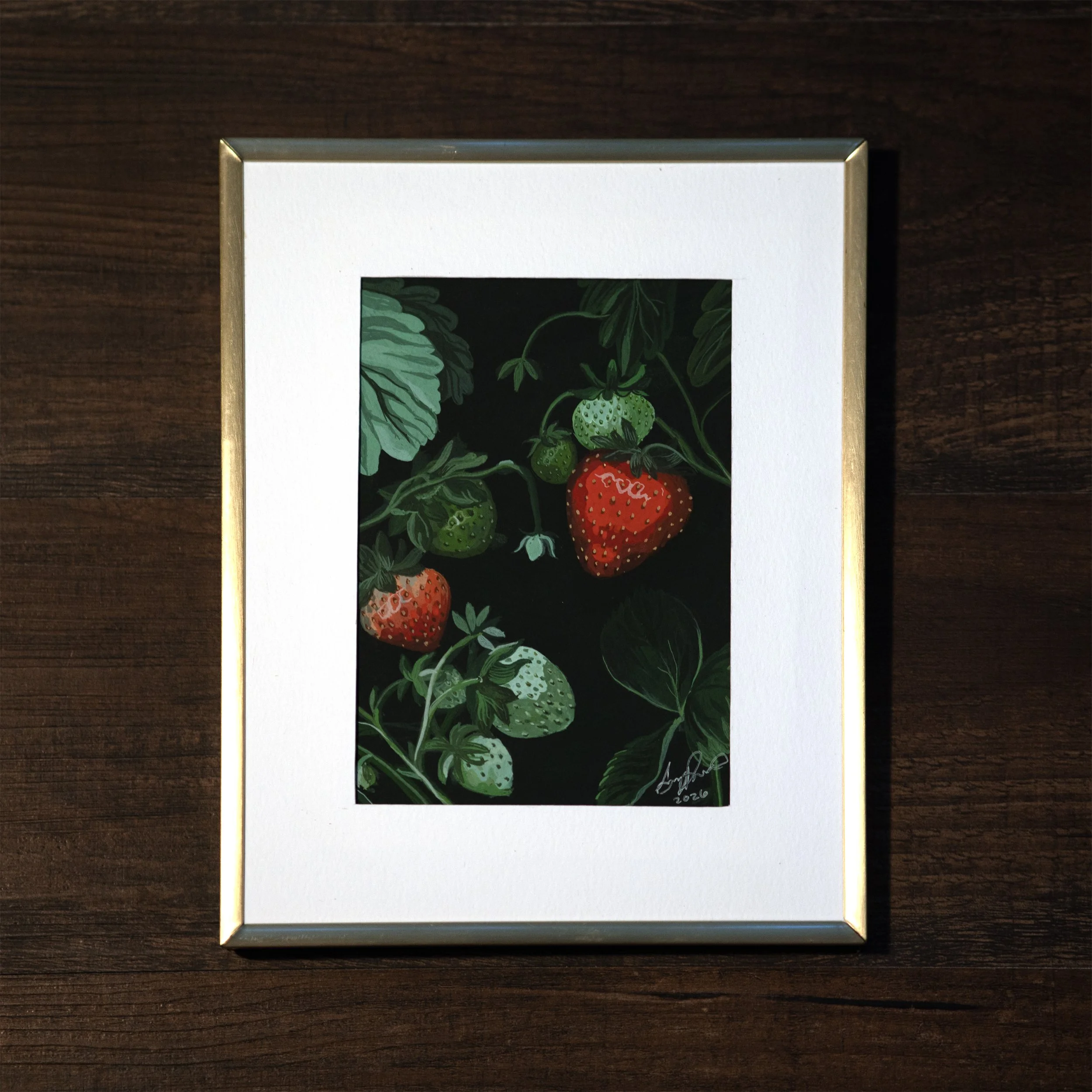 Strawberry Vines Original Art